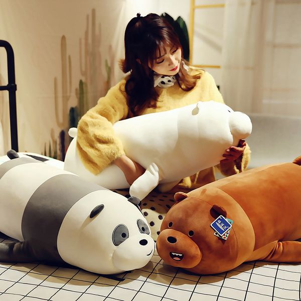

Three bare bear doll plush toys creative cartoon animation new software brown bear panda children's doll wholesale