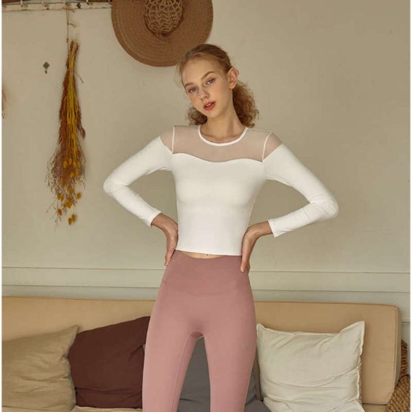 

newyogaclotheslongsleevewomensnylonmeshstitchingtightthinandsexyfashiontfitness, Gray