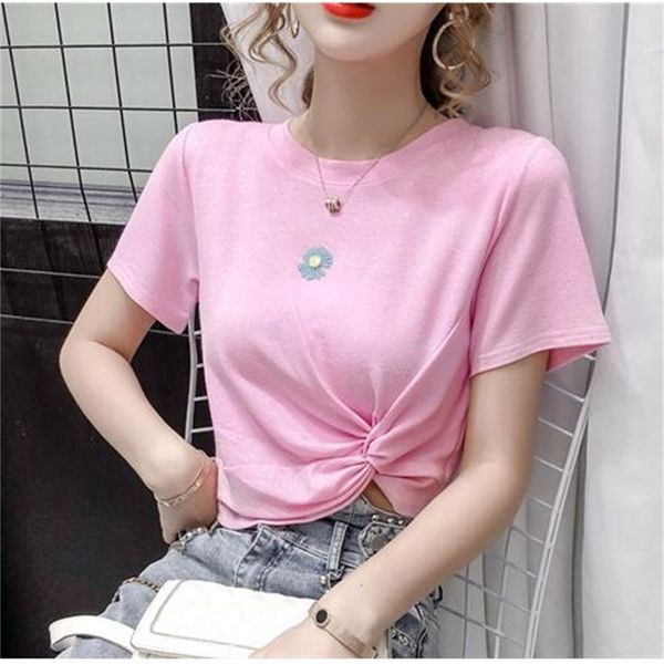 

new women cotton t shirt short -sleeved t-shirt female soft girl clothes sw800a osgy, White