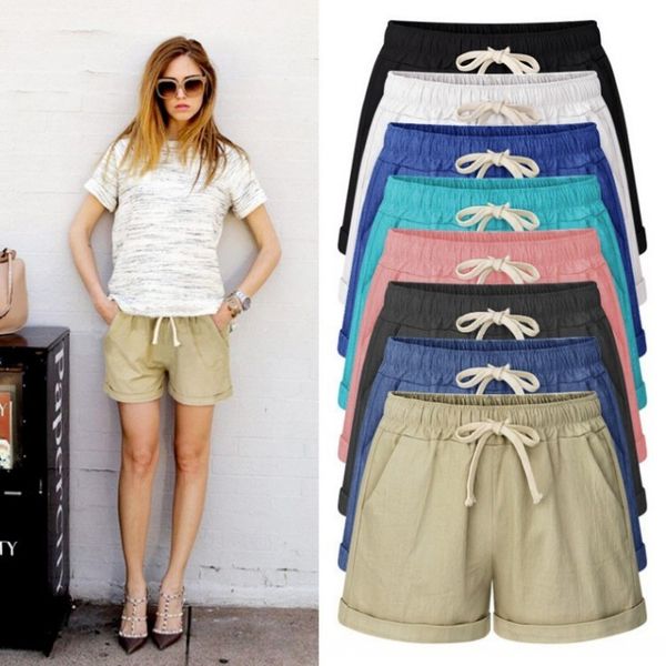 

2019 new casual loose large women's pants show thin shorts, White;black