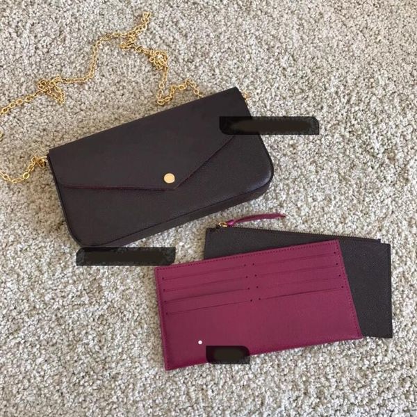 

ladies luxury designer messenger bag 3 pieces/set pochette accessories flower