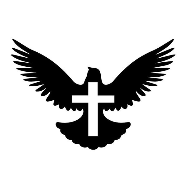 

17.8x12cm pigeon bird cross wings rear windshield decoration decal car sticker c25-1282