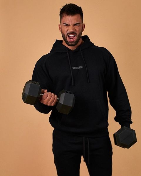 

new autumn muscle fitness brother basketball outdoor running men's pullover sports sweater gym outerwear, Gray