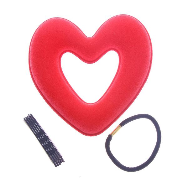 

1 набор мода формы сердца формы волос для волос инструмент для волос ленты для женщин девушки губчатые болосивые головки фрикадельки кольца