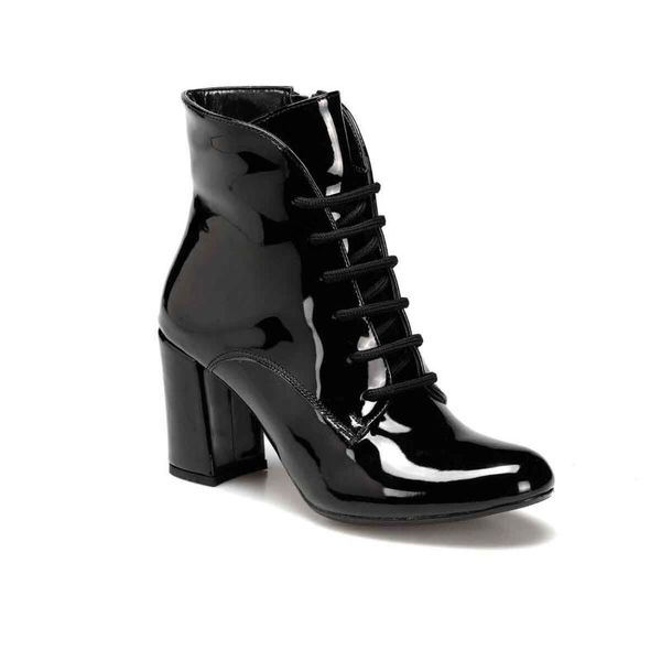 

flo bow black female high-heeled boots butigo