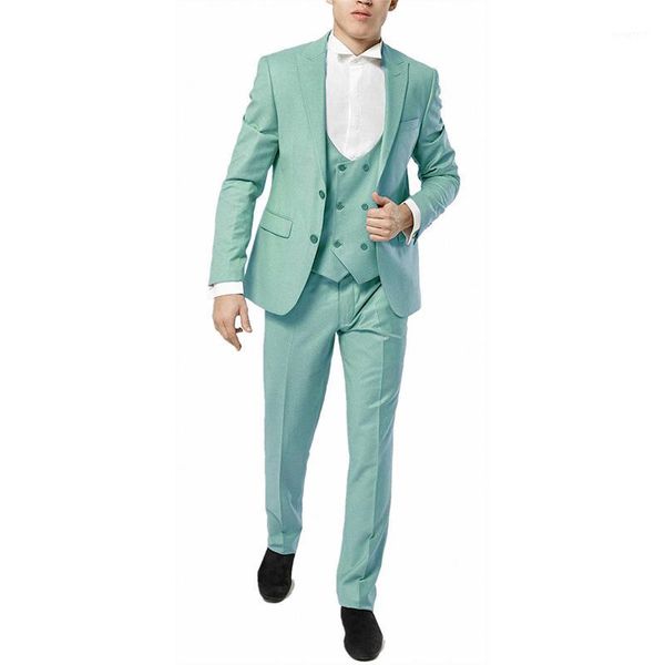 

three-piece lapel tuxedo suits for men stylish wedding groom dress wear blazer jacket vest pants set for dinner business1, White;black