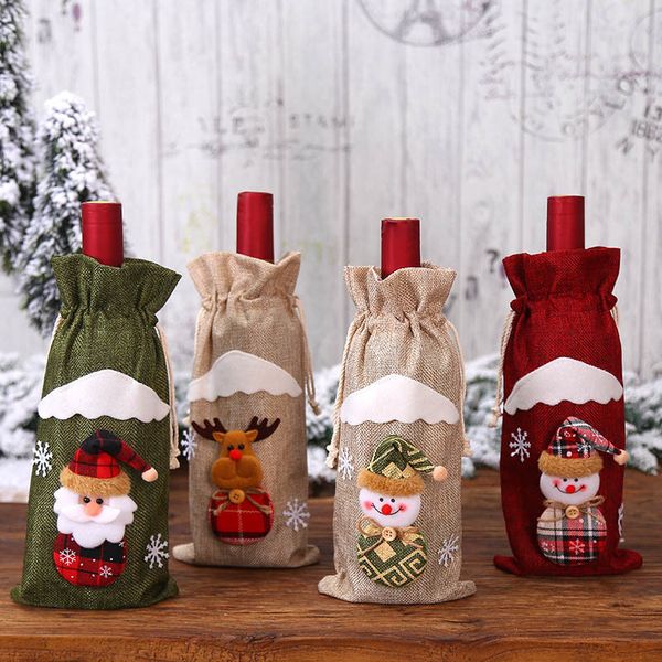 

wine claus stockings bags cover santa christmas decoration dining table bottle bag party supplies