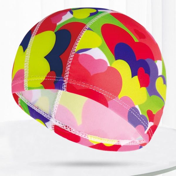 

multi colors prints men women fabric swimming cap swim pool water sports bathing elastic nylon caps hat turban for adults bbybfu