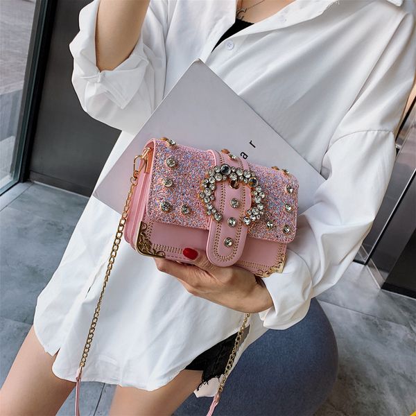 

chain small bag female 2021 new fashion trend diamond sequined women mini crossbody shoulder bags handbags purses european style etscf