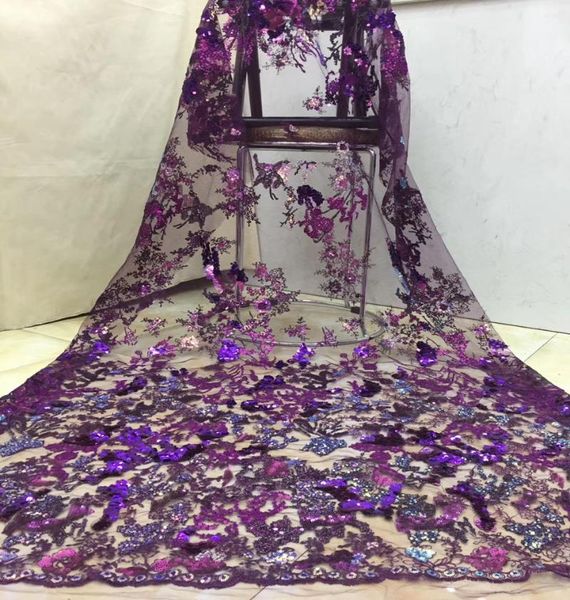 

ribbon african lace fabric 2021 luxury nigerian wedding party dress for women tulle sequins ts9172, Pink;blue