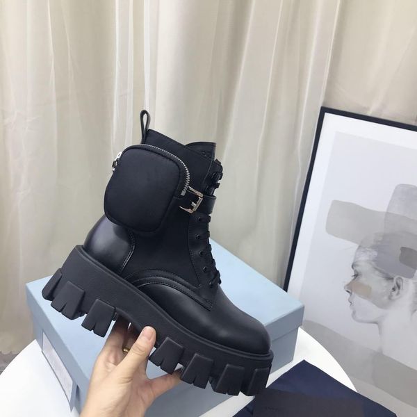 

women designers rois boots ankle nylon combat boot and martin boots designers winter martin ankle nylon bouch attached ankle with box, Black
