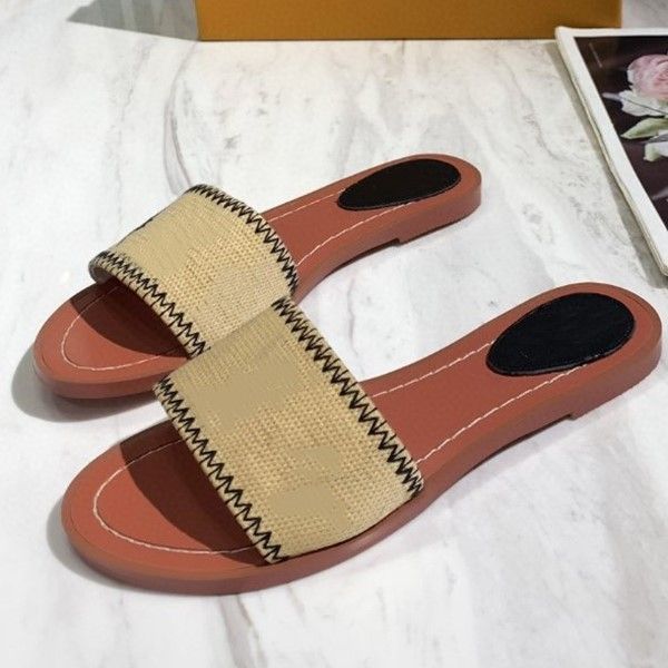 

luxurys canvas slippers woman outdoor espadrilles causal flats flip flops women leather fashion non-slip slipper, Black