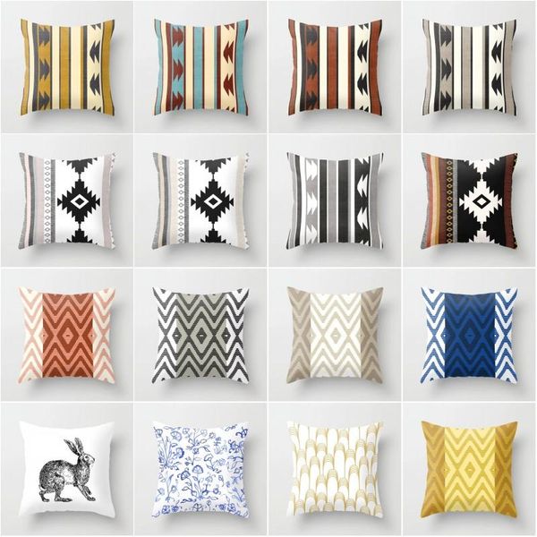 

xunyu polyester pillow case geometric cushion cover office sofa bed house decorative 45x45cm yl025