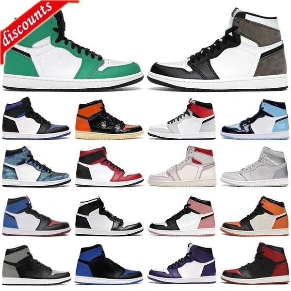 

men basketball shoes 1s high og jumpman 1 chicago obsidian bred dark mocha lucky green light smoke grey mens women trainers sneakers