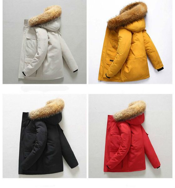 

designer mens tracksuit coat face jacket mens winter lovers thick down jacket raccoon fur collar large size jacket, Black