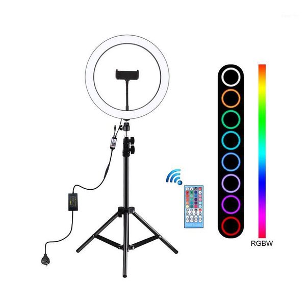 

puluz pkt3050 11.8 inch rgbw dimmable led ring light for vlogging selfie pgraphy video broadcast live with 110cmtripod mount1