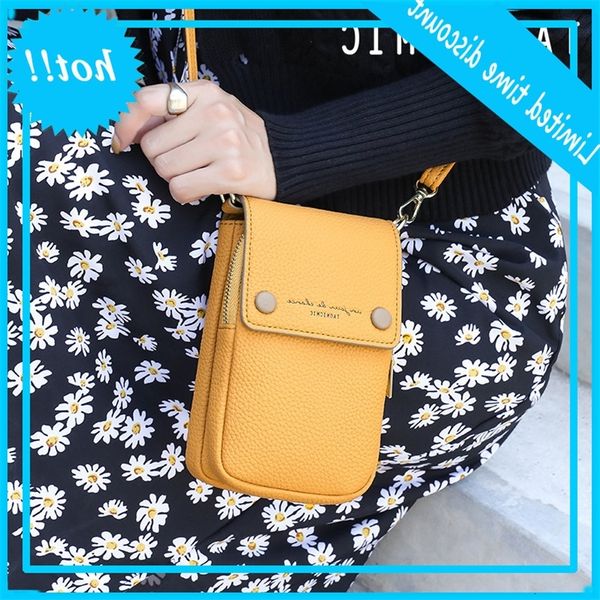 

yueqiankai new fashion double deck phone large capacity single shoulder women's mini messenger mobile bag