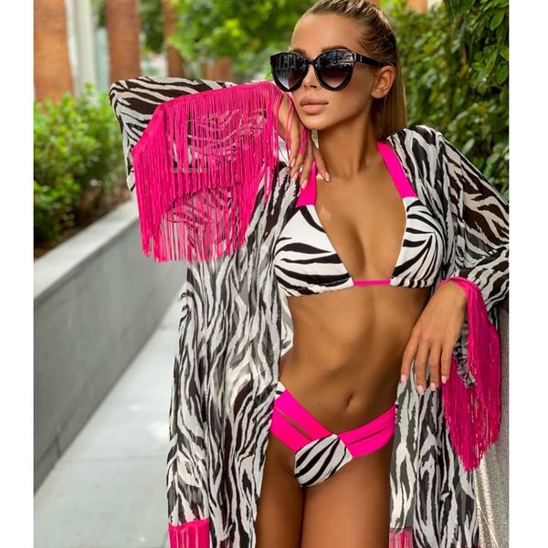 

halter bikini new swimwear women print swimsuit female brazilian bathing suit summer beach wear swimming suit biquini, White;black