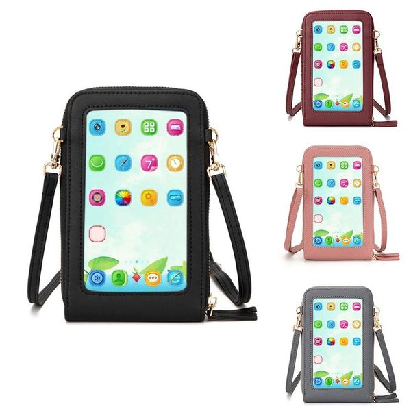 

shoulder bags fashion transparent crossbody bag women press sn messenger casual cellphone travel wallet