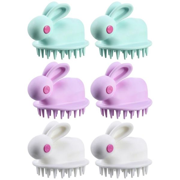 

hair brushes 6pcs brush shampoo scalp, Silver