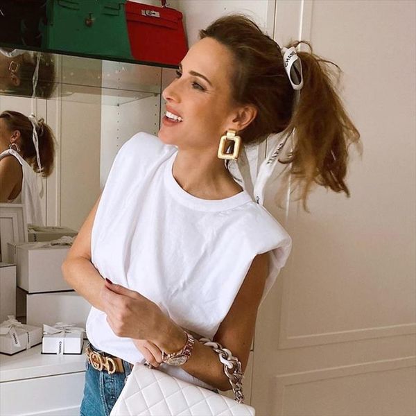 

2020spring summer white loose sleeveless women o neck camis casual basic sport vest female streetwear tank knitte