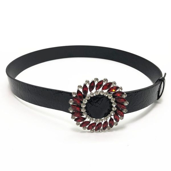 

2020 new fashion color crystal elastic belt women's brand elastic waistband female wide belts for women dress accessories sw313, Black;brown