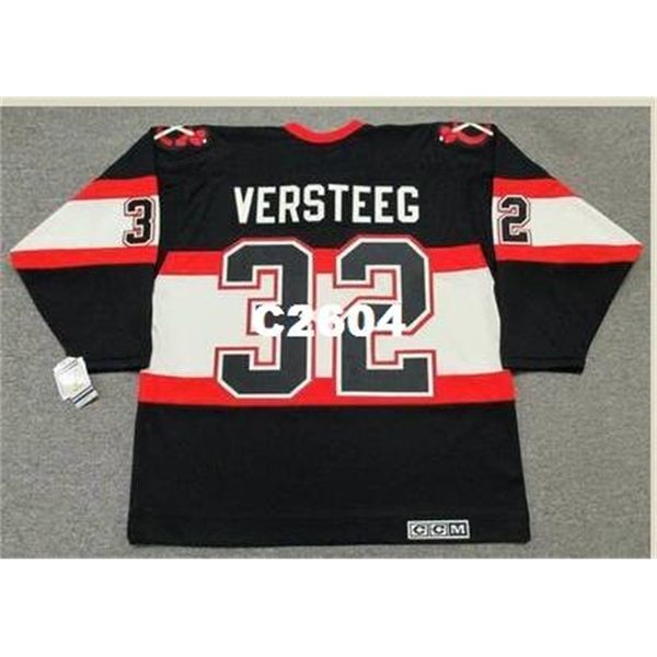 

mens #32 kris versteeg chicago blackhawks 1930's ccm vintage retro hockey jersey or custom any name or number retro jersey, Black