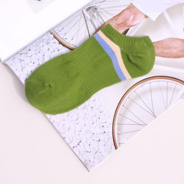 

5pairs=1lot recommend colorful cotton socks men's fashion business brand bold line shallow mouth mountaineering short socks wmtgqc, Black