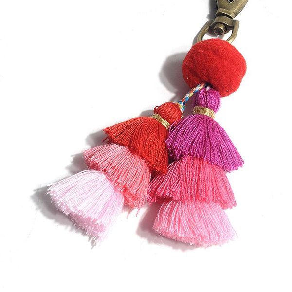 

3pcs lot personalized long colorful three layers of tassel for keychain bag cellphone pendant home decoration diy accessories h wmtbqk