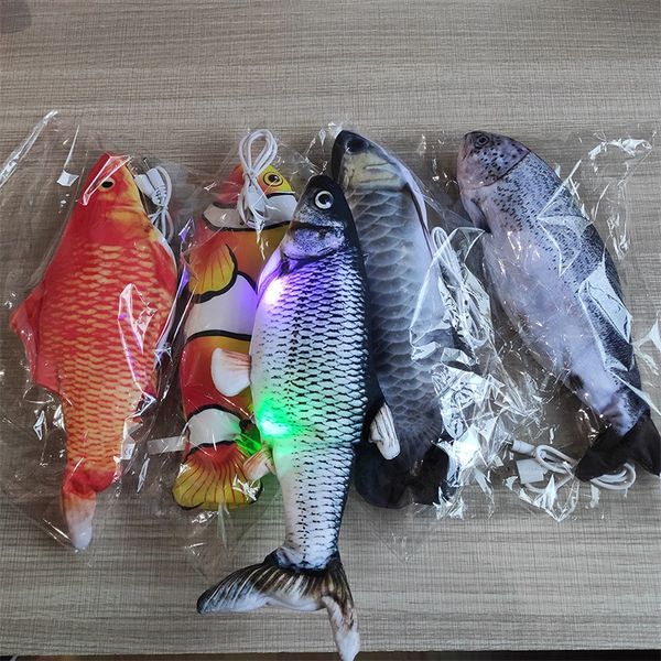 

simulation electric fish charge plush pets toys tease cat doll electronic switch colorful cattoy diving fishes 10 5yy m2
