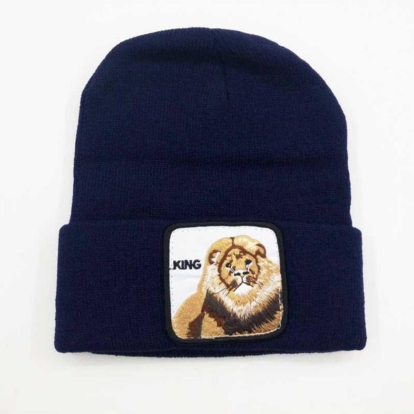 

women beanie animal embroidery winter hats for girls boys skullies men warm knitted hat bonnet skull cap 25 color dropshipping bbygrx, Black;white
