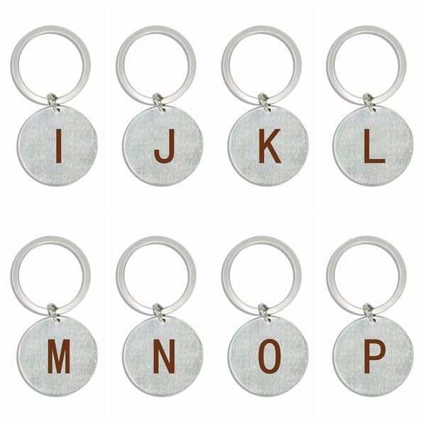 

chains 26 english letters keychain key initial letter engraved metal keyring fashion accessories for men women gift62mo6, Silver