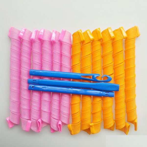 

12pcs 65cm 2.5 hair curlers spiral curls styling kit no heat hair curlers with 1 hooks for nature l qylkyv bdehair