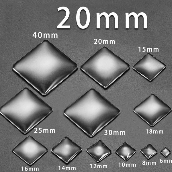 

5-50pcs/lot 6 - 40mm clear square cabochons transparent flat back glass cabochon cameo settings for diy jewelry making supplies q sqcoeh, Black