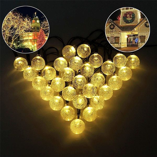

led solar string lights ball pendant 7m 50leds waterproof outdoor garden christmas party festival decorative lightings
