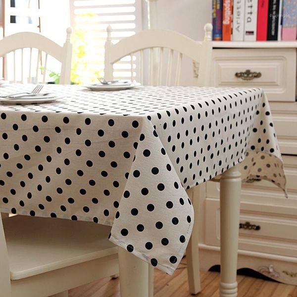 

modern simplicity christmas tablecloth black wave point washable cotton linen table cloth pentagram table decor home textile1