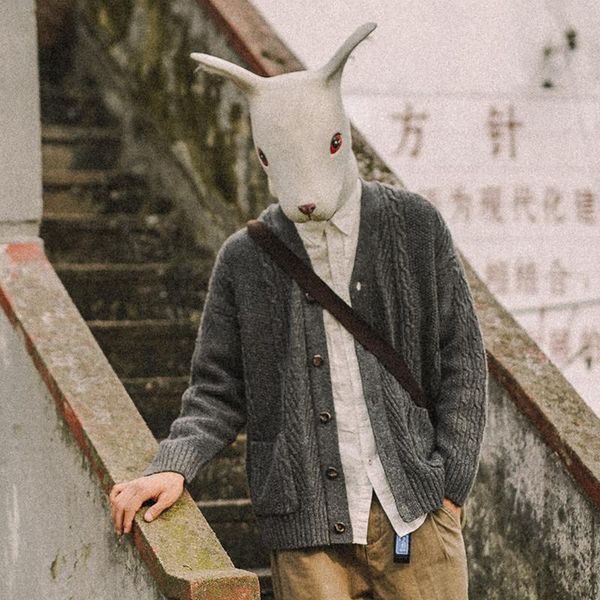 

men's sweaters fashion cardigan man casual loose harajuku crewneck crop knitted pull hiver clothing db60my, White;black