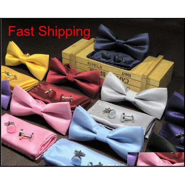 

2016 new 3 suit tie men's formal wear thin polyester jacquard party plaid bow korean version of england clothing accessories oexf0, Black;gray