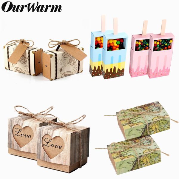 

omwarm 10 шт. свадебные благополучие бумаги бумажная сумка cookie bag картон конфета подарочная коробка дети с днем рождения главная свадьба