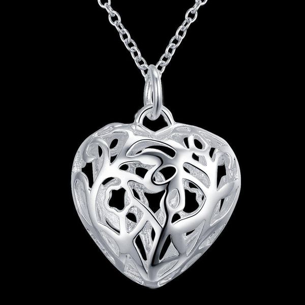 

silver color noble luxury refined elegant women cordate openwork necklace selling classic silver jewelry h bbyhra