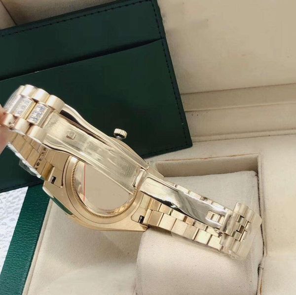 

fashion business mens calendar 41mm fine steel watchband with drilling automatic mechanical mens waterproof watch, Slivery;brown