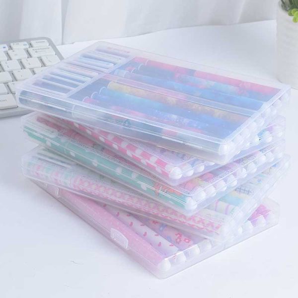 

10 pcs/color cute unicorn flamingo gel pen kawaii stationery multi colored painting gel ink ballpoint pens gift school supplies, Black;red