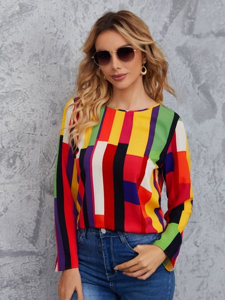 

color block geo print d3bf#, White