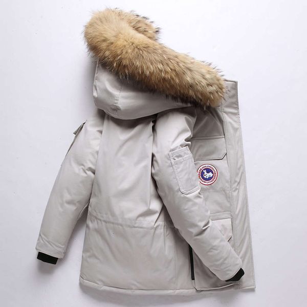 

зимняя куртка белая утка вниз parkas overcoat -30 градус с капюшоном густые теплые мягкие снежные пальто winfreaker men s-xxxl, Black
