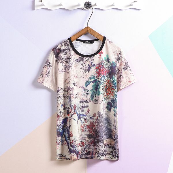

2021 new short sleeve silk shirt men' chinese summer dragon print black tshirt t hip hop punk rock clothes oversize k8pr, White;black