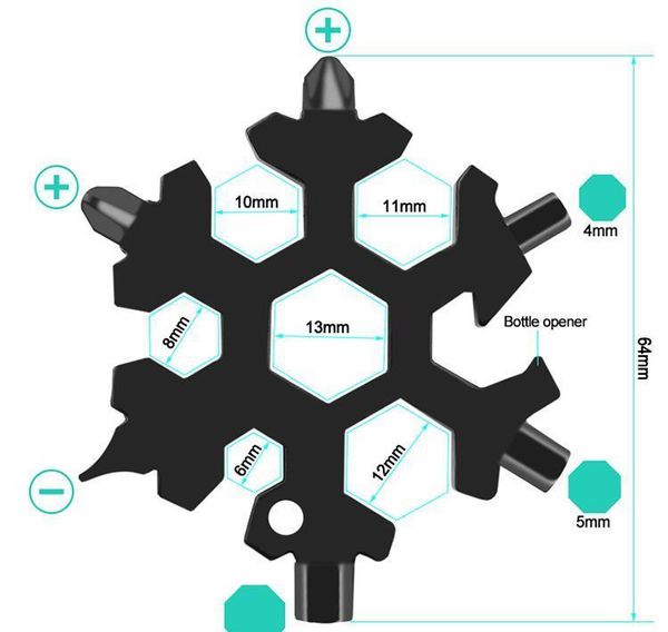 

18 in 1 camp key ring pocket tool multifunction hike keyring multipurposer survive outdoor openers snowflake multi sp jllxvp bdebag
