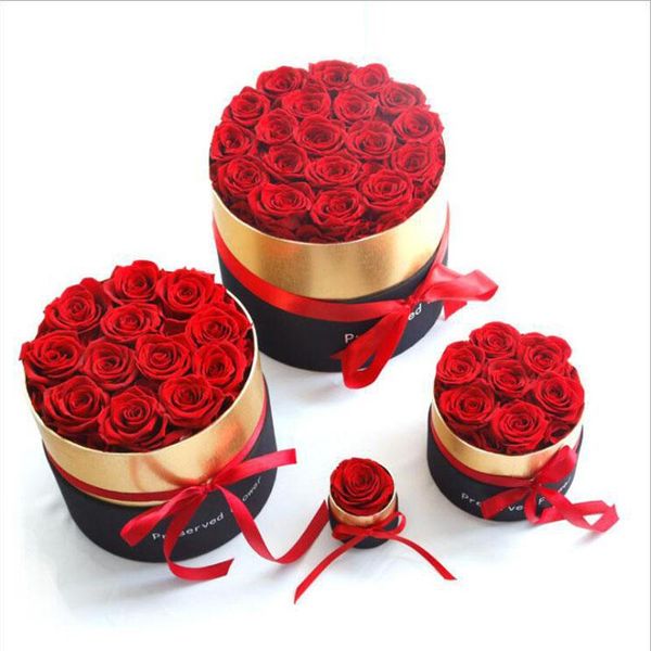 Dekorative Blumenkränze, ewige Rose, in einer Box, echt konserviert, mit Set, romantische Valentinstagsgeschenke, das Geschenk der Mutter im Großhandel