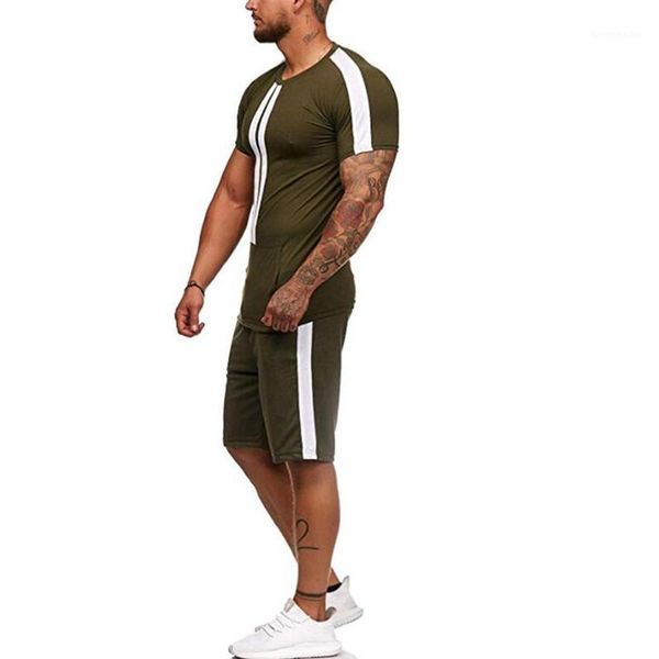 

summer men's jogging suit with short sleeves, t-shirt and shorts1, Gray