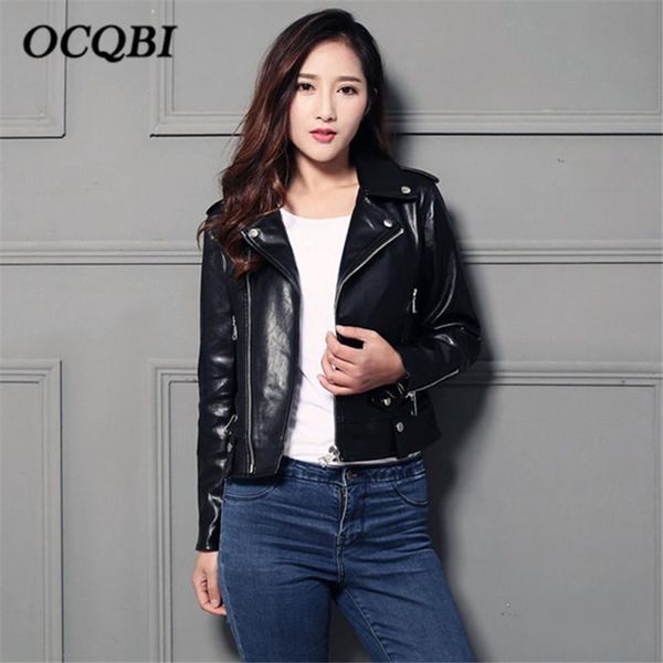 

oversized streetwear pu spring parkas balck women 2xl bomber leather 2020 crop jacket motorcycle, Black;brown