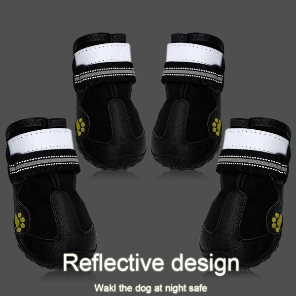 

4pcs/set pet dog shoes reflective waterproof dog boots warm snow rain pets booties anti-slip socks footwear for medium l jllabl